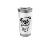 Minimal Line Pug Minimalist Abstract Sketch Scribble Dog Stainless Steel Insulated Tumbler