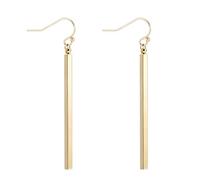 Minimal Long Bar Earrings 18k Gold Drop Line Dangle Geometric Jewelry for Women