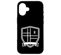 Minimal Map Grid Shield Symbol Graphic Case for iPhone 16