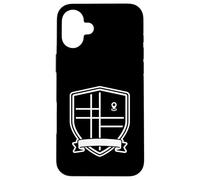 Minimal Map Grid Shield Symbol Graphic Case for iPhone 16 Plus