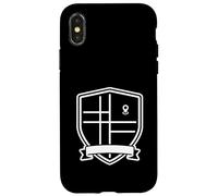 Minimal Map Grid Shield Symbol Graphic Case for iPhone X/XS