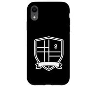 Minimal Map Grid Shield Symbol Graphic Case for iPhone XR