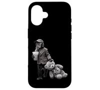 Minimal Monkey Portrait with Vintage Style Case for iPhone 16