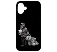 Minimal Monkey Portrait with Vintage Style Case for iPhone 16 Plus