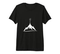 Minimal Mountain Signal Summit Line Graphic Premium T-Shirt