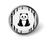 Minimal Panda Lapel Pin Brooches Round Fashion Brooch Pin Cute Button Badges Alloy Button Pins Enamel Pins Metal Pinback for Hat Shirt Clothing Bags