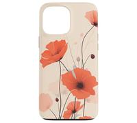 Minimal Poppy Flower Boho Floral Cute Aesthetic Case for iPhone 13 Pro Max