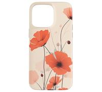 Minimal Poppy Flower Boho Floral Cute Aesthetic Case for iPhone 15 Pro Max