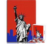Minimal Statue of Liberty 1000-piece Jigsaw Puzzles Mindful Learning Fun Game Unique Gift for Joyful Celebrations Size 38x26cm
