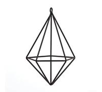 Minimal Wall Mounted Bracket for Air Plants with Geometric Iron Design Enhancing Visual Appeal of Indoor Spaces (Black)