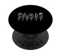 Minimal Wildflowers Line Floral Botanical Outline Flowers PopSockets Adhesive PopGrip