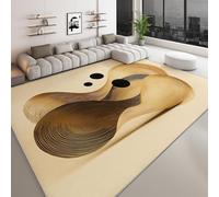 Minimalism Area Rug 120 x 170 cm Abstract Wood Grain Texture Floor Mat Washable Non-slip Carpet, Beige Dirt Trapper Soft Printed Carpet Mat for Living Room Bedroom Entry Way Decor Rug
