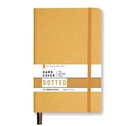 Minimalism Art Classic Notebook Journal, A5 Size 5 X 8.3 inches, Yellow, Dotted Grid Page, 192 Pages, Hard Cover, Fine PU Leather, Inner Pocket, Quality Paper-100gsm