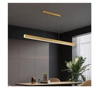 Minimalism Brass Restaurant Cafe Long Pendant Lighting LED Ceiling Hanging Lamp Kitchen Linear Chandelier for Dining Rooms Living Room,Hanging Light(120cm)
