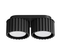 Minimalism Ceiling Light AURA 2 2-Light Aluminium Black Gx53 LED SOLLUX LIGHTING