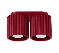 Minimalism Ceiling Light AURA 2 2-Light Aluminium Burgundy GU10 LED