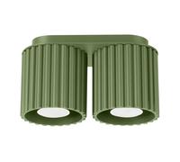 Minimalism Ceiling Light AURA 2 2-Light Aluminium Olive green GU10 LED