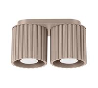 Minimalism Ceiling Light AURA 2 2-Light Aluminium Taupe GU10 LED SOLLUX LIGHTING