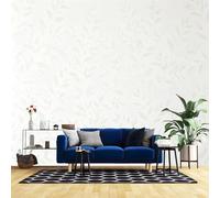 Minimalism Leaf Pattern Wall Mural Japandi Neutral Wallpaper Non-Woven Wallpaper for Bedroom Living Room-Soft Botanical Texture -Modern Calm Home Wall Decor 368Cm(W) X254Cm (H)