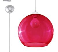 Minimalism Pendant Light BALL Steel Red E27 LED SOLLUX LIGHTING