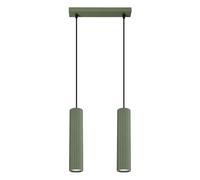 Minimalism Pendant Light KARBON 2 2-Light Aluminium Olive green GU10 LED
