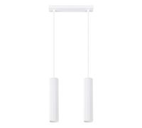 Minimalism Pendant Light KARBON 2 2-Light Aluminium White GU10 LED