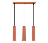 Minimalism Pendant Light KARBON 3L 3-Light Aluminium Red ochre GU10 LED