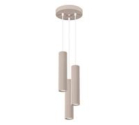 Minimalism Pendant Light KARBON 3P 3-Light Aluminium Taupe GU10 LED