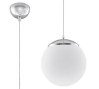 Minimalism Pendant Light UGO 20 Steel White/Chrome E27 LED SOLLUX LIGHTING