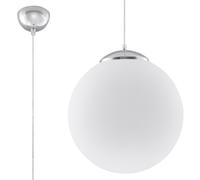 Minimalism Pendant Light UGO 40 Steel White E27 LED SOLLUX LIGHTING