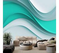 Minimalism Photo Wallpaper 250 x 175 cm Wall Mural, Abstract Wave Background Photo Wallpaper Living Room Bedroom Theme Hotel Sofa TV Background Decor Papel Wall Mural