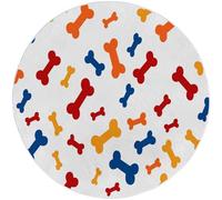 Minimalism Round Colorful Rug, 60cm Non Slip Washable Cartoon Dog Bones Pattern Circle Rugs, Bedside Office Outdoor Bedroom Kitchen Indoor Carpet Low Pile Circular Carpets