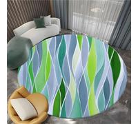 Minimalism Round Rugs 160cm, Colorful Rug for Living Room Circle with Non Slip Backing Washable Rug for Bedroom, Soft Abstract Watercolor Stripes Printed Carpet for Kid’s Room Nursery