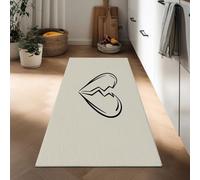 Minimalism Runner Rug for Hallway 40 x 120 cm Broken Heart Washable Non Slip Carpet, Soft Low Pile Bedroom Rug White long Floormat for Entrance Kitchen Bathroom Corridor