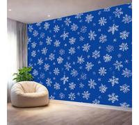 Minimalism Snowflakes Winter Wall Mural,Peel and Stick Non-Woven Wallpaper -Modern Blue Wall Decor for Living Room Bedroom & Nursery Removable & Self-Adhesive 150 x 105 cm（WxH