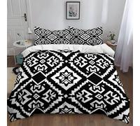 Minimalism Symmetry Geometry White Single Duvet Set 135 x 200 cm with 2x 50 x 75 cm Pillowcase - Soft Cozy Microfiber, Hypoallergenic Breathable Non-Iron Easy Care Home Bedding, for Kids Teens