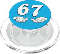 Minimalist 67 Numbers Held in Hands - Monochrome Meme Art PopSockets PopGrip for MagSafe