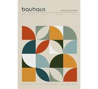 Minimalist Abstract Bauhaus Poster Print, Chair Geometric Dots Exhibition Canvas Painting Modern Wall Art Living Room Decor A15 50X70Cm Unframed