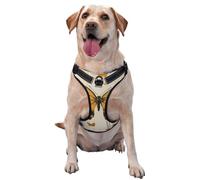Minimalist Abstract Butterfly Gold Paint No Pull Dog Harness Adjustable Reflective Oxford Easy Control Medium Large Dog Harness