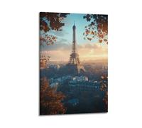 Minimalist Abstract Canvas Wall Art Prints Picture - Scandinavian Travel Poster Eiffel Tower at Golden Hour Wall Decor Artwork Posters 16x24inch(40x60cm)