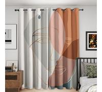 Minimalist Abstract Curtains Blackout, 46x72 Inch 2 Panels - Line Art Face Geometric Pattern Black Out Curtains, Home Decor, 72 Drop Eyelet Window Drapes for Bedroom, Living Room DH38