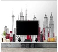 Minimalist Abstract Geometric Lines Urban Architecture 3D Wallpaper Easy Install Feature Office Living Room Sofa Bedroom TV Background Wall Decoration-430cm×300cm
