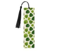 Minimalist Abstract Green Rice Dumpling Wood Bookmarks with Tassels Wood Sign for Crafts Book Marker Tags for Readers Book Lovers