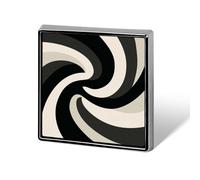 Minimalist Abstract Swirling Shapes Black Beige Unisex Brooches & Pins Square Lightweight Lapel Badge Jewelry for Clothing Shawl Hat