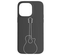 Minimalist Acoustic Guitar Line Art - Anthracite Case for iPhone 14 Pro Max