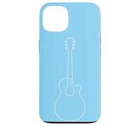 Minimalist Acoustic Guitar Line Art - Blue Case for iPhone 13