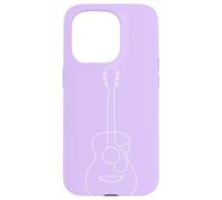 Minimalist Acoustic Guitar Line Art - Lilac Case for iPhone 15 Pro