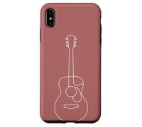 Minimalist Acoustic Guitar Line Art - Rose Case for iPhone XS Max