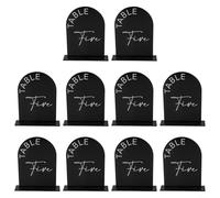 Minimalist Acrylic Arch Table Numbers with Stands for Weddings and Celebrations, Mirrored Table Number Signs 1 to 10 (black S)