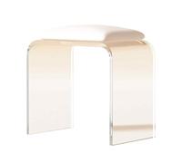 Minimalist Acrylic Bench Modern Garden Stool with PU Cushion Versatile Entryway Shoe Changing Chair Light Luxury Living Room Furniture (White 150cm/59in)